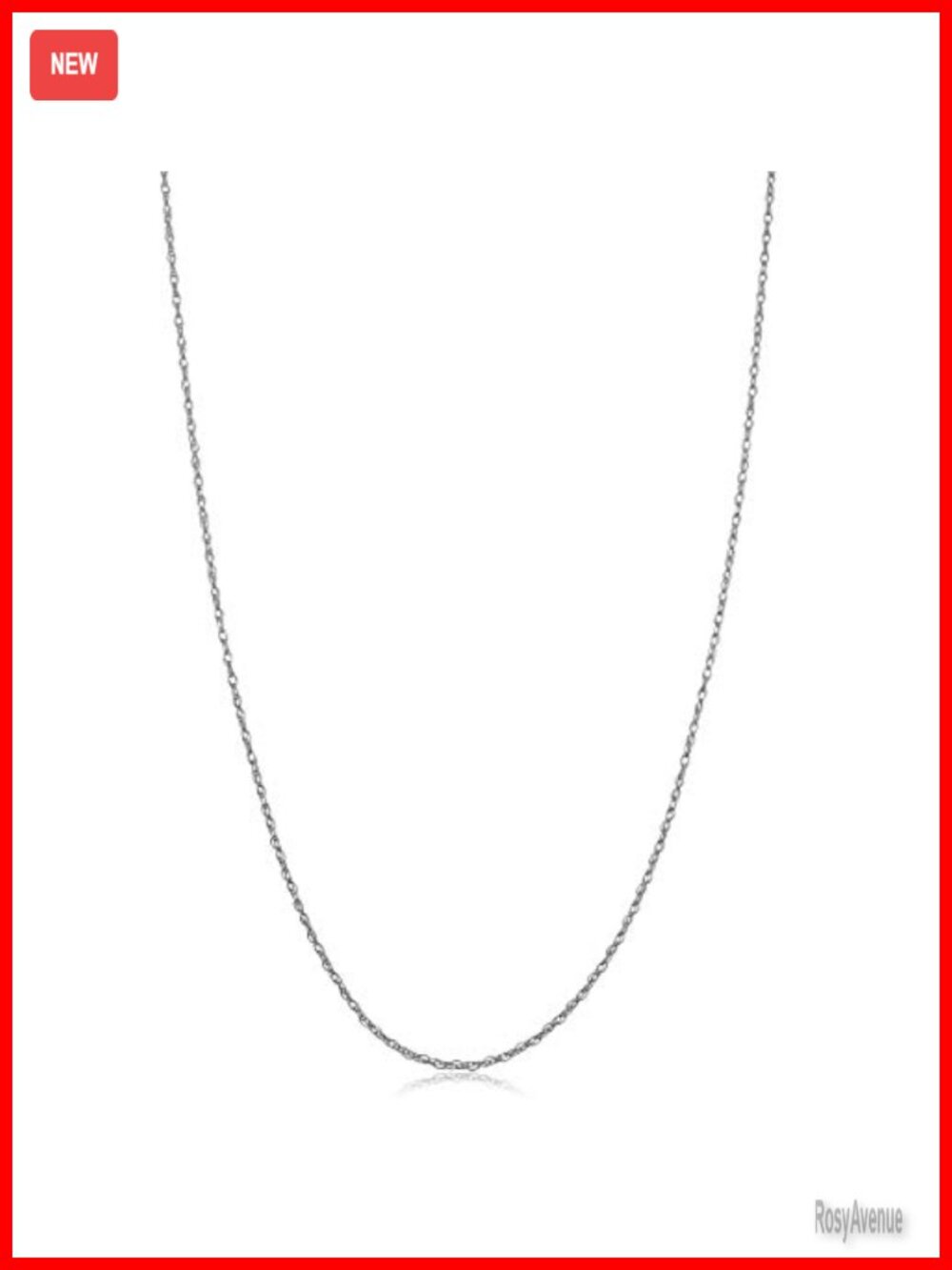 14k White Gold Rope Chain Necklace Spring Ring Fine Jewelry Women